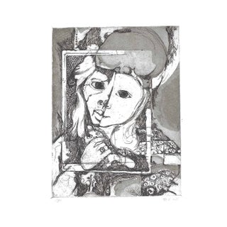 Rosemary Ladd Modern Portrait Etching For Sale