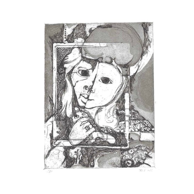 Rosemary Ladd Modern Portrait Etching For Sale