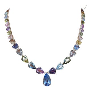 59.92 Ct Gia Certified Natural No Heat Sapphire Necklace For Sale