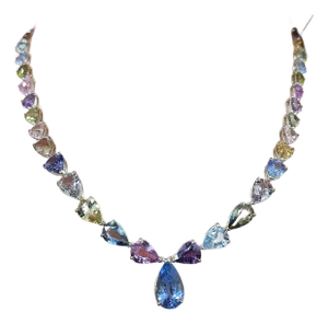 59.92 Ct Natural Ceylon No Heat Sapphire Necklace