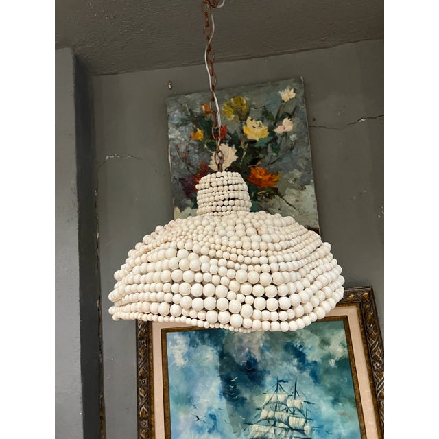 Contemporary Contemporary Beaded Pendant With Bronze Hardware For Sale - Image 3 of 12