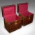 This is a pair of vintage officer's campaign luggage cases. An English, leather and brass bedside nightstand, dating to...