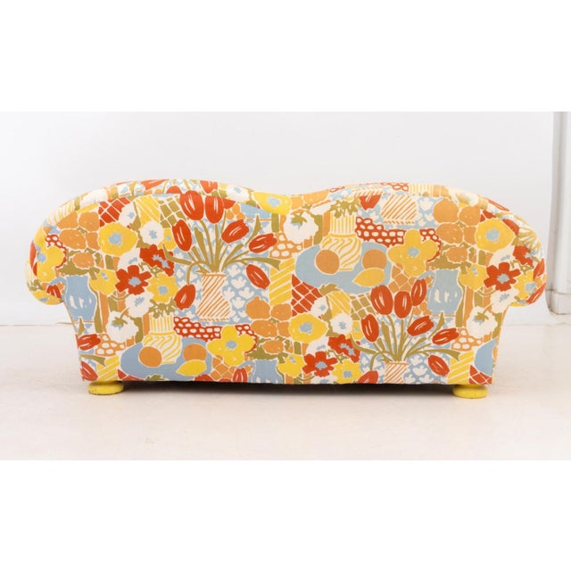 Textile Abstract Floral Print Custom Upholstered Sofa For Sale - Image 7 of 8