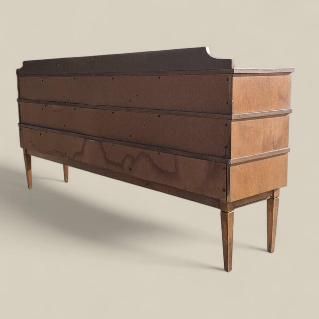 1960s Mid-Century Asian-Inspired Walnut Nine-Drawer Credenza, 1960s For Sale - Image 5 of 10