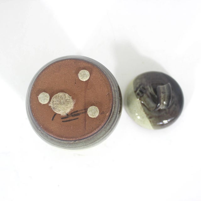 Ceramic Vintage Studio Pottery Canister With Lid For Sale - Image 7 of 7