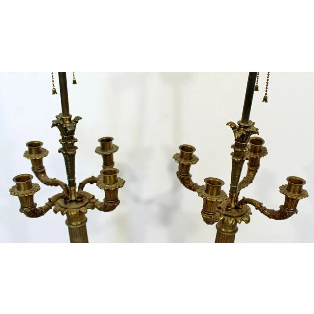 Metal 1930s Art Deco Neoclassical William Kessler Bronze Table Lamps - A Pair For Sale - Image 7 of 10