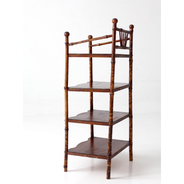 Early 20th Century Antique Bamboo Etagere Shelf For Sale - Image 5 of 16