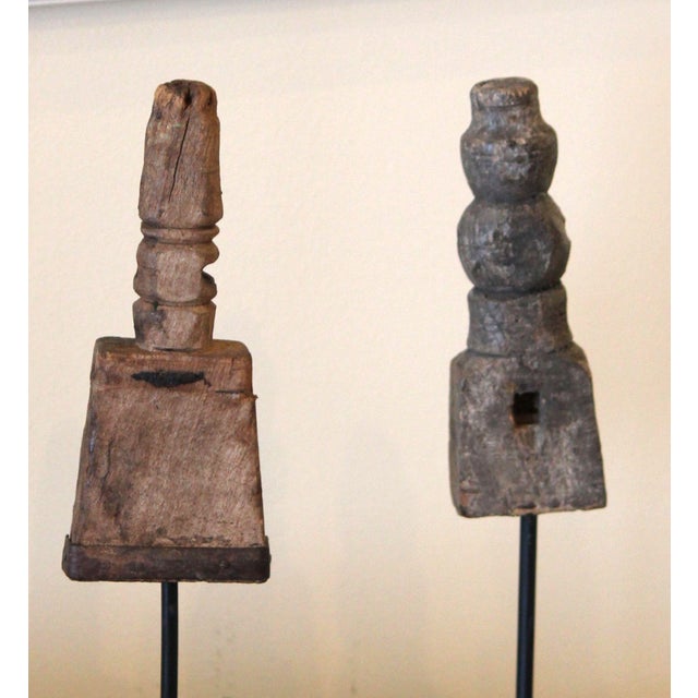 Farmhouse A Pair of Architectural Salvaged Wood Sculptures For Sale - Image 3 of 14