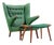 Hans Wegner for Ap Stolen Ap19 Mid Century Papa Bear Chair and Ottoman For Sale