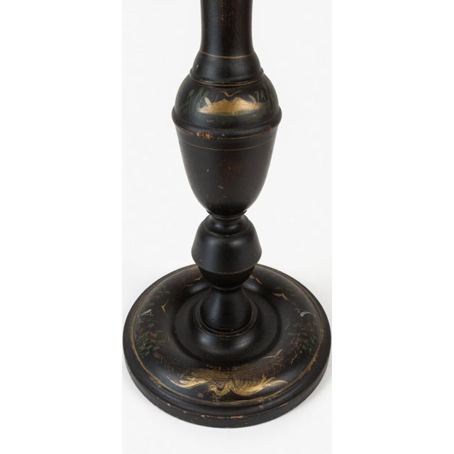 Vintage Chinoiserie Wooden Painted Floor Lamp For Sale - Image 4 of 4