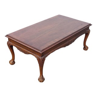 Lane Furniture Co. Chippendale Style Carved Mahogany Coffee Table, 20th Century For Sale