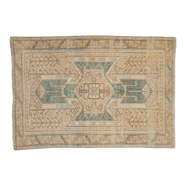 Vintage Distressed Oushak Rug - 4'7" x 6'9" For Sale