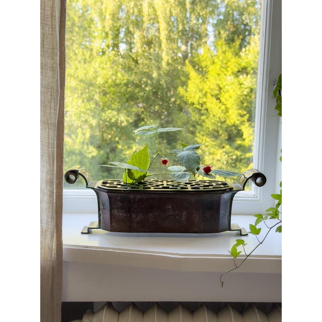 Metal Swedish Grace Bronze Jardinière by Sune Bäckström, Sweden, 1920s For Sale - Image 7 of 10