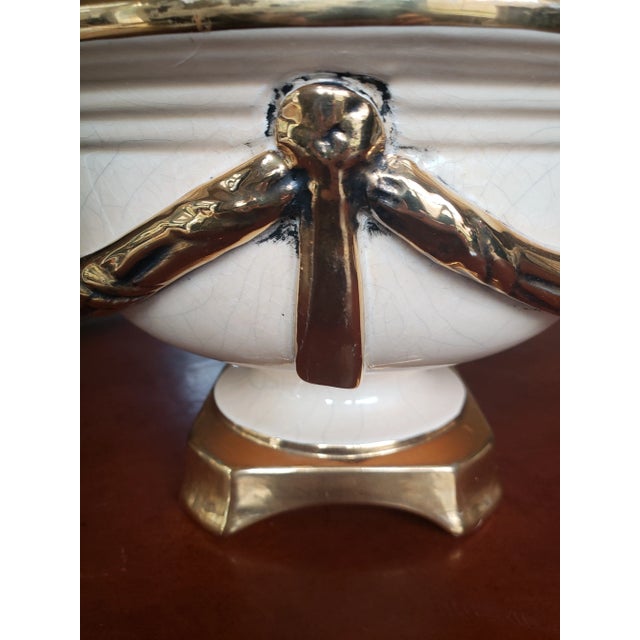 Ivory Vintage Ivory & Gold Centerpiece Bowl Jovaes Sl - Manises Spain For Sale - Image 8 of 9