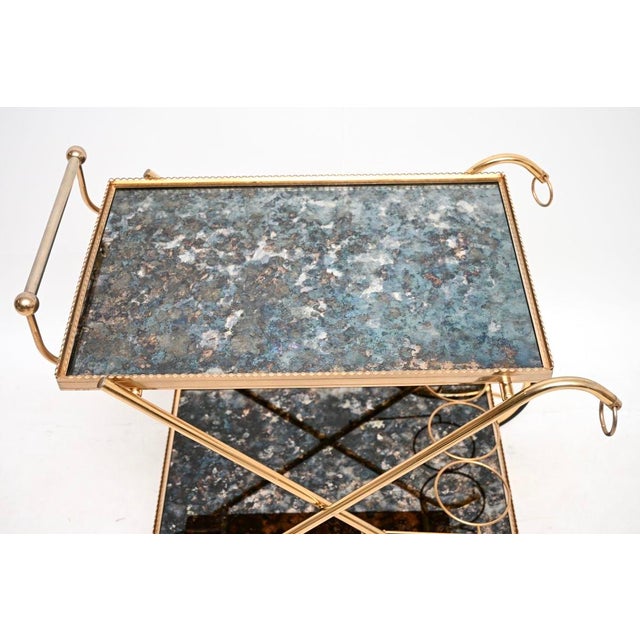 Black Vintage Italian Brass Drinks Trolley, 1970s For Sale - Image 8 of 13