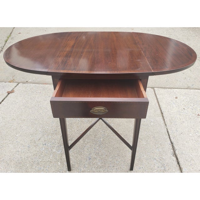 1940s Genuine Mahogany Pembroke Side Table For Sale - Image 9 of 12