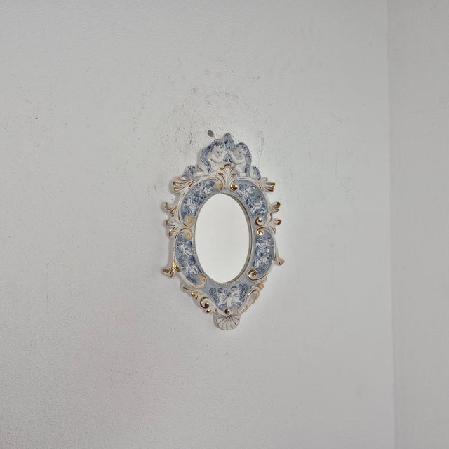 Mid-Century Porcelain Mirror from Capodimonte, Italy, 1960s For Sale - Image 4 of 13