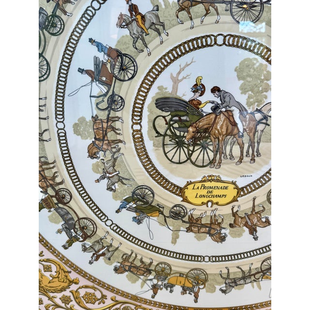 Framed Hermes La Promenade De Longchamps Silk Scarf For Sale In New York - Image 6 of 12