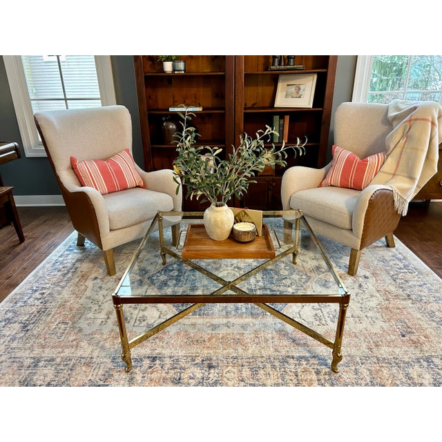 1980s Italian Vintage Glass and Brass Square Coffee Table by Solmet For Sale - Image 9 of 10