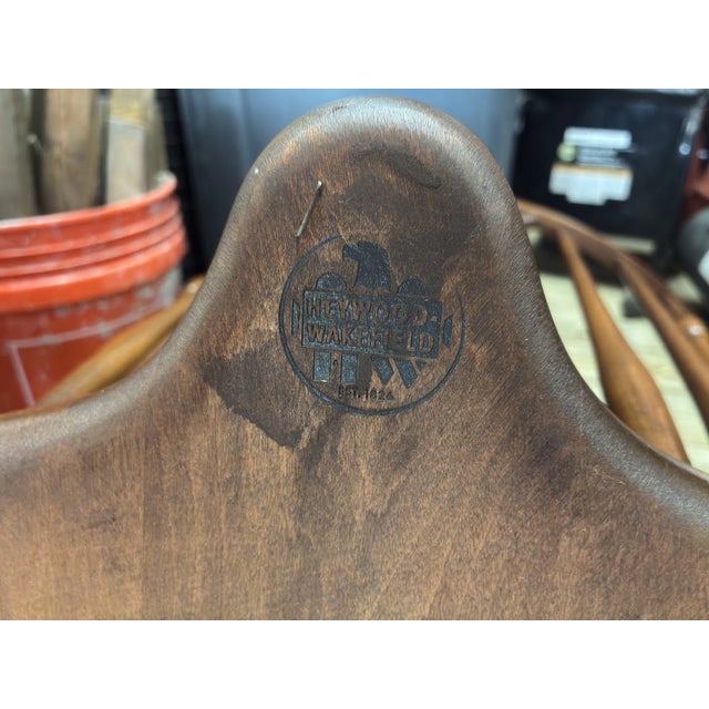 Heywood-Wakefield Vintage Heywood-Wakefield Brace-Back Windsor Armchair For Sale - Image 4 of 4