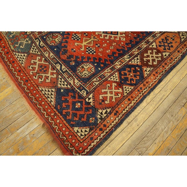 Textile 1870s Antique Red Medallion Tribal Konya Turkish Square Scatter Size Wool Rug For Sale - Image 7 of 10