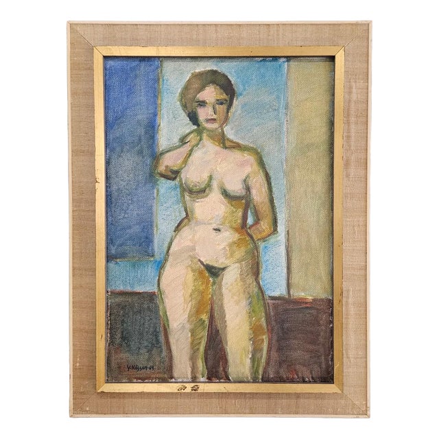 Gunnar Svensson, Nude Study, 1964, Oil on Canvas, Framed For Sale