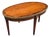 Vintage French Louis XVI Style Mixed Wood W/Brass Trim Oval Coffee Table For Sale