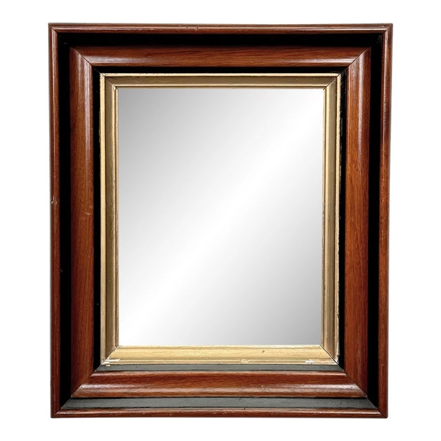 Antique Traditional Mahogany & Giltwood Wall Mirror - 12x14 For Sale