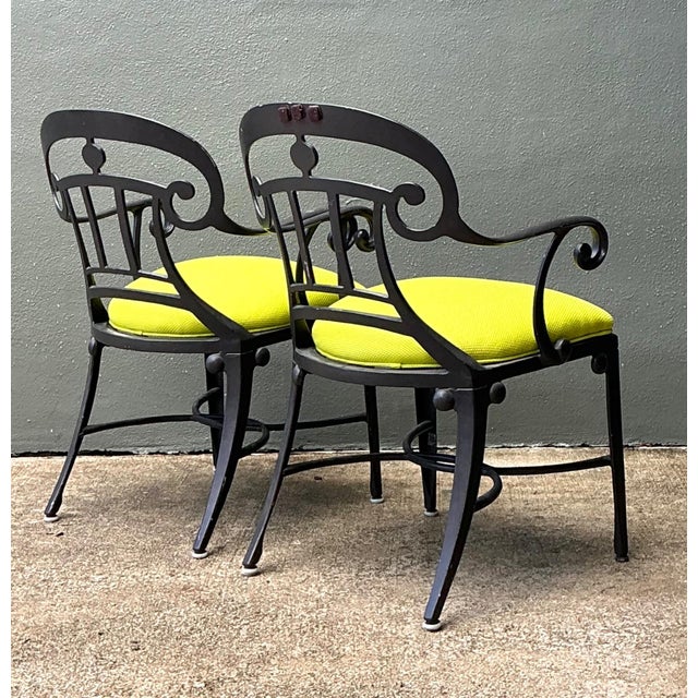 Metal After Veneman Aluminum Armchairs in Ralph Lauren “Salt Marsh” - Pair For Sale - Image 7 of 18