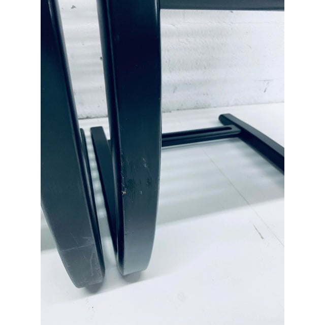 Set of Six Terge Hope “Spring” Black Wood Slat Cantilevered Dining Chairs for Westnofa For Sale - Image 12 of 13