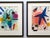 This set of two Joan Miro very rare vintage 1972 Mid Century Modernist custom framed " Le Chanteur " and " L'Etoile Bleu "...
