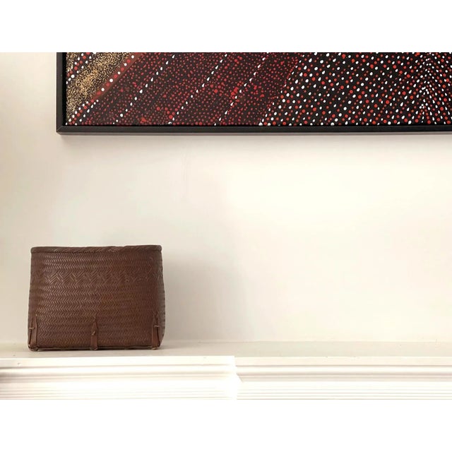 Bronze Early 20th Century Japanese Suzuki Gengensai Brocade Interior Hand Basket For Sale - Image 8 of 11