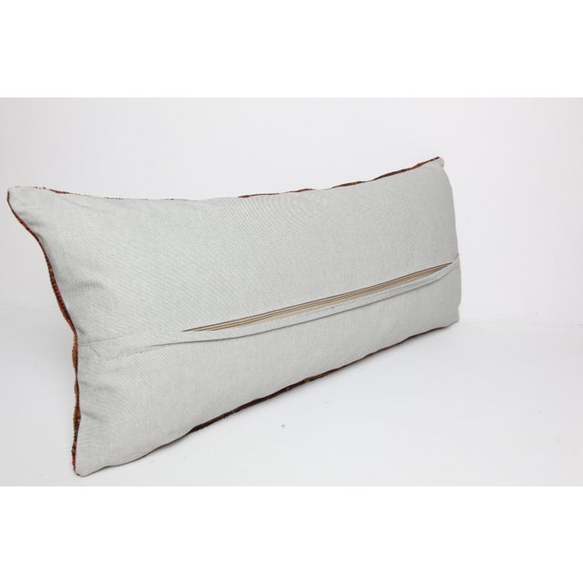 Antique Oriental Handmade Tribal Rug Pillow Cover -16'' X 34'' For Sale - Image 10 of 10