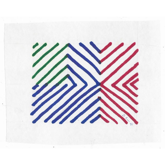 Watercolor and marker by California minimalist abstract painter Dimitri Grachis (1932-2021). Grachis owned the Spatsa...