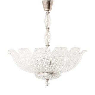 Scandinavian Modern Pendant Lamp in Chrome and Glass attributed to Carl Fagerlund, 1940s For Sale