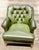 Olive Green Leather Tufted Club Chair For Sale - Image 12 of 12