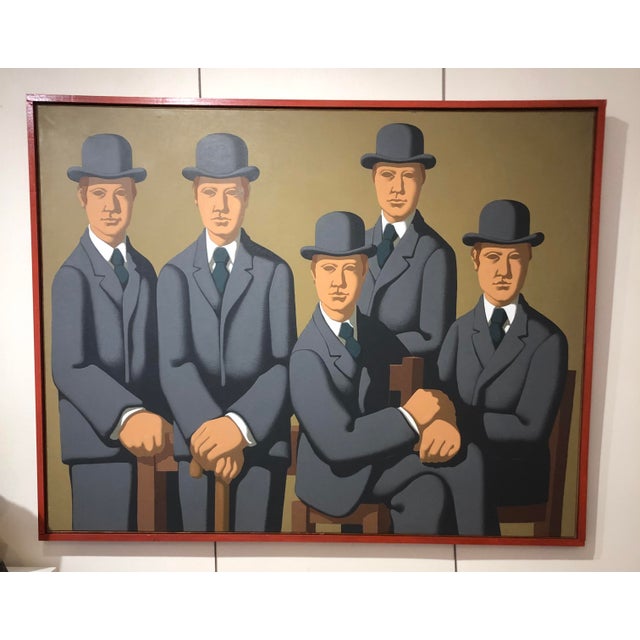 1980s Michel Néron, Men in Hats, 1980s, Oil on Canvas For Sale - Image 5 of 5