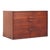 Jens Risom Mid Century Walnut and Brass Wall Mounted Cabinet Chest of Drawers For Sale