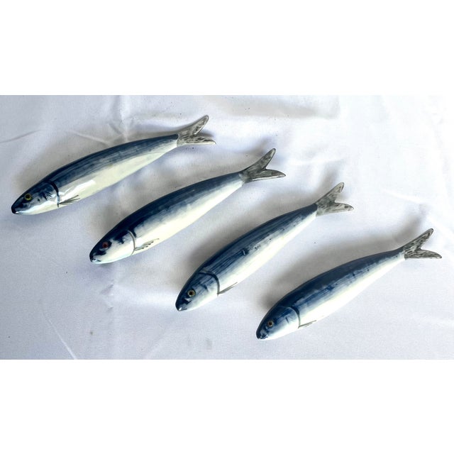 Vintage Jay Willfred for Andrea by Sadek Ceramic Sardine Knife Rests - Set of 4 For Sale - Image 4 of 12