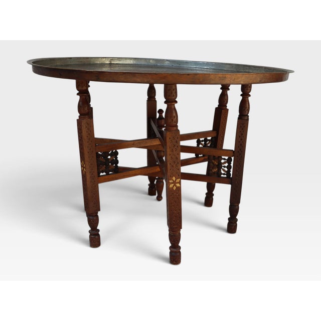Hammer Engraved Copper Table Tray, 1930s For Sale - Image 3 of 18