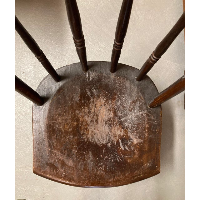 Wood Antique Bow Back Chair For Sale - Image 7 of 9