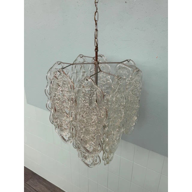 Silver Italian Glass Ragnatela Model Pendant from Mazzega, 1960s For Sale - Image 8 of 18