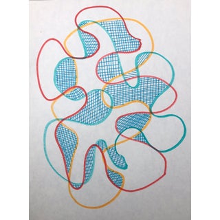 William Glen Davis Atomic Abstract Drawing For Sale