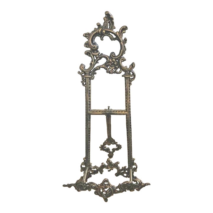 Vintage Victorian Brass Filigree Table or Floor Easel | Chairish