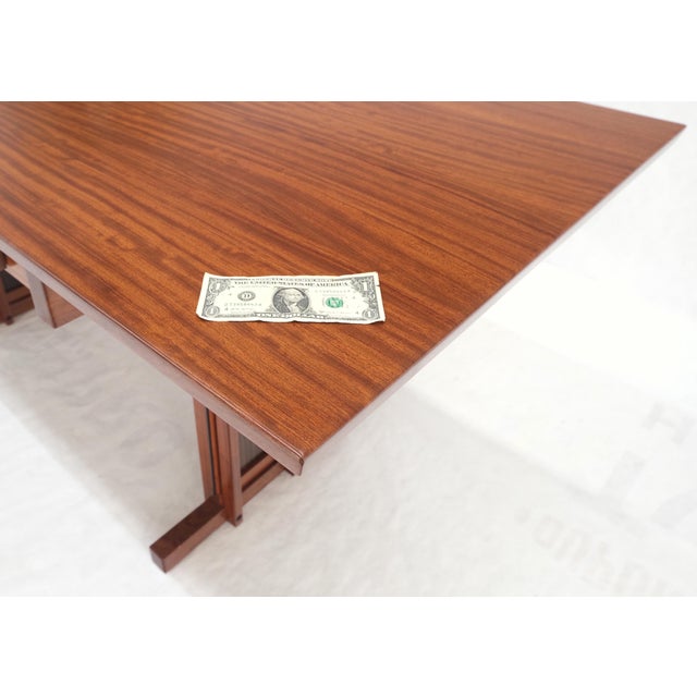 Arts and Crafts Style Solid Teak Partner's Desk, Architectural Studio Made For Sale - Image 13 of 18