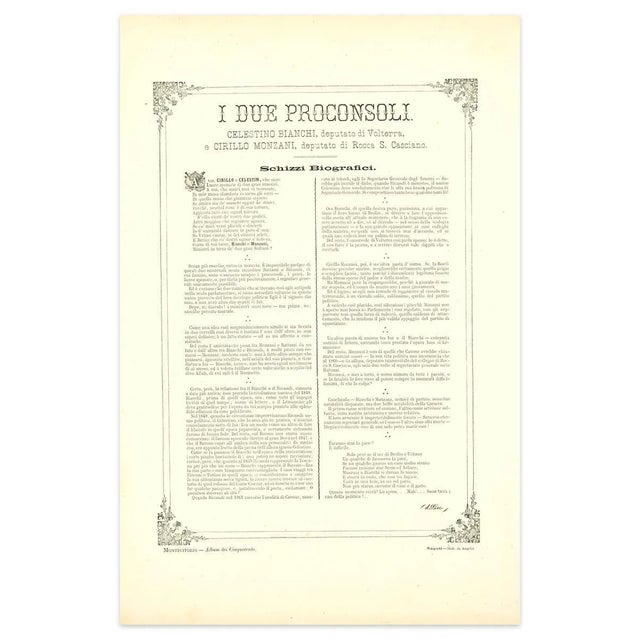 The Honorable Intimate Secretaries is an original lithography artwork realized by Antonio Manganaro, in 1871. Original...