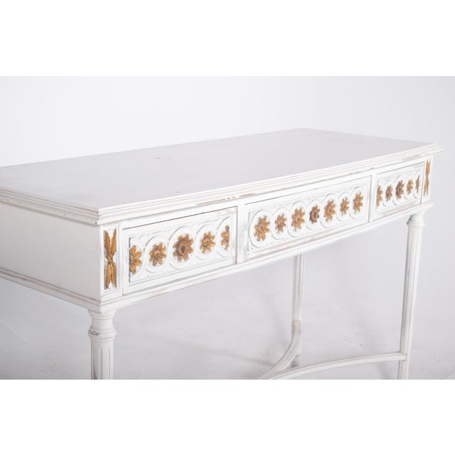 Portuguese White Painted Console with Gilding, 1890s For Sale - Image 6 of 11