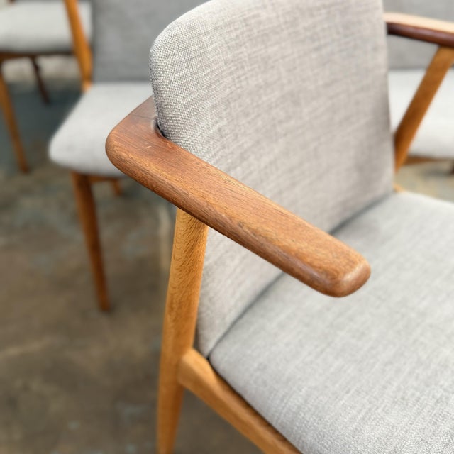 Set of 6 Danish 1960s Dining Chairs Teak & Oak Hans Olsen for n.a. Jørgensens Møbelfabrik For Sale - Image 9 of 12