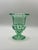 Pair of Vintage Sage Green Pressed Glass Pedestal Urn Vases For Sale - Image 4 of 5