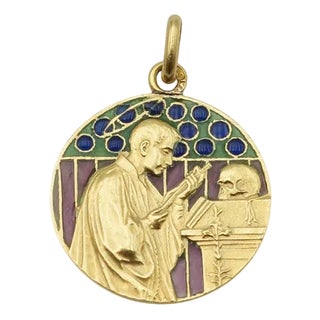 Aloysius De Gonzaga Enamel Pendant For Sale